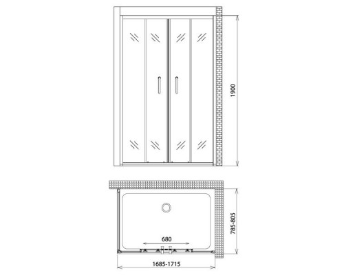 Душевой уголок Gemy Victoria S30192C-A80 170х80 см