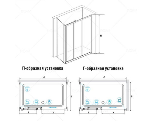 Душевой уголок RGW CL-40 (CL-11 + Z-12) 90x70, стекло шиншилла