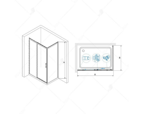 Душевой уголок RGW LE-41 (LE-12 + Z-22) 190x90, прозрачное стекло