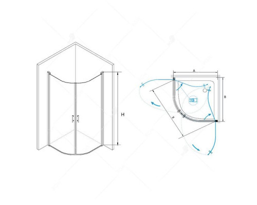 Душевой уголок RGW LE-53 90x90, прозрачное стекло